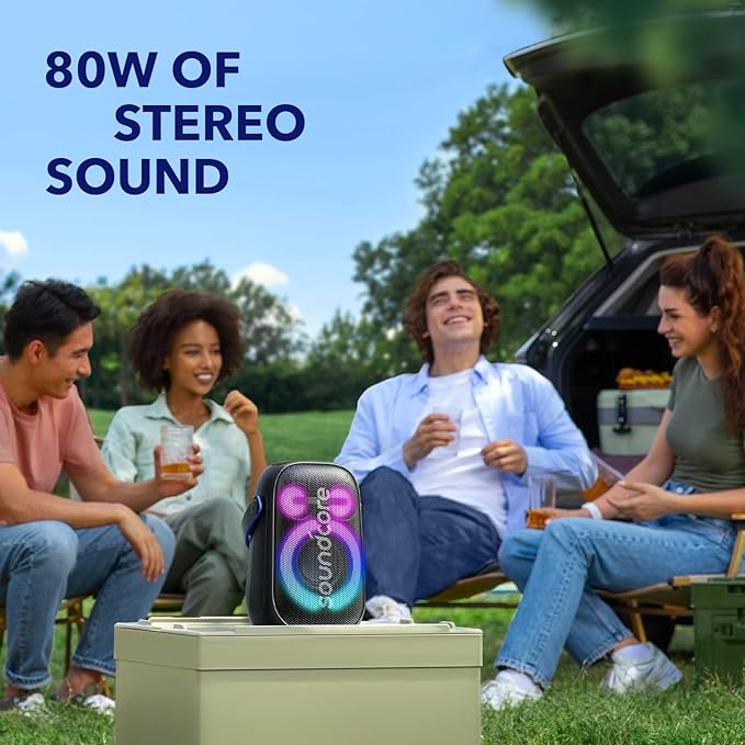 Anker Soundcore Rave Neo 2 SE Bluetooth Speaker with 80W Stereo Sound, Light Show, IPX7 Waterproof (Floats on Water) 18H Playtime, Customizable EQ & Bass Up for Party, Tailgating, Indoor Outdoor - Image 6