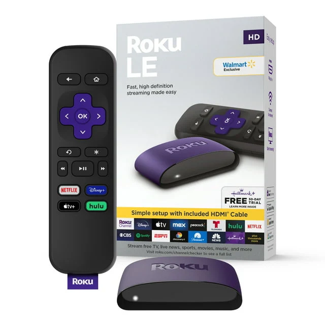 Roku LE HD Streaming Media Player with High Speed HDMI Cable and Simple Remote
