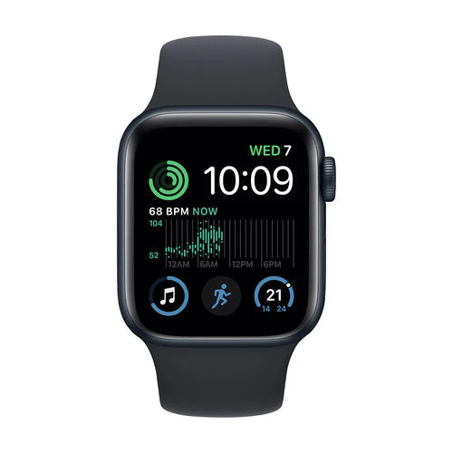 New - Apple Watch SE 2 (2022) 40mm (GPS) - Midnight Aluminum Case With Midnight Sport Band- Size:M/L - (MNT83LL/A | MNT83CL/A ) - Image 2