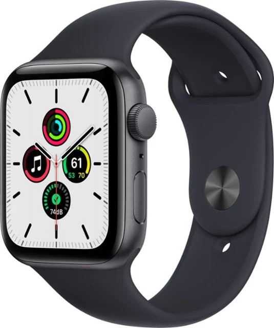 Apple Watch SE 44mm (GPS) Space Gray Aluminium Case with Midnight Sport Band (MKQ63) - Image 2