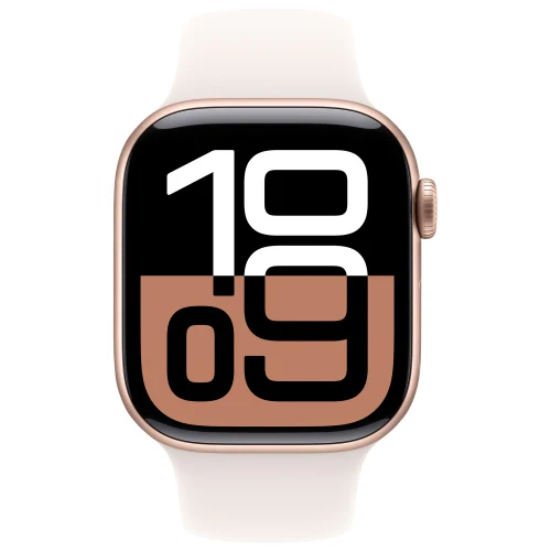 Apple Watch Series 10 (GPS) 42mm Rose Gold Aluminum Case with Light Blush Sport Band - Size:M/S - (MWWJ3AM/A) - Image 2