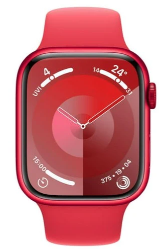 Apple Watch Series 9 (GPS) 41mm (PRODUCT) RED Aluminum Case with Red Sport Band - L/M (MRXH3LL/A) - Image 2