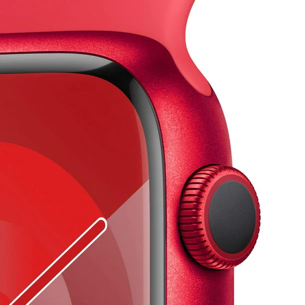 Apple Watch Series 9 (GPS) 41mm (PRODUCT) RED Aluminum Case with Red Sport Band - L/M (MRXH3LL/A) - Image 3