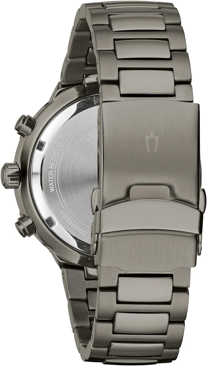 Bulova by Citizen Men's Classic Sport Black Ion Plated Stainless Steel 6 Hand Chronograph Quartz Watch : 98B365 - Image 3