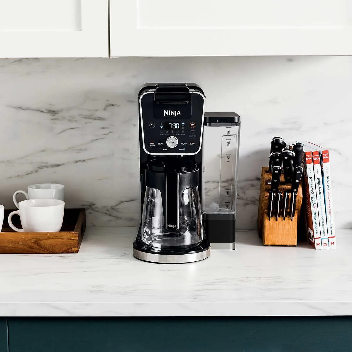 ****CLEARANCE**** Ninja DualBrew System 14-Cup Coffee Maker, Single-Serve Pods & Grounds, 4 Brew Styles, Built-In Fold Away Frother, 70-oz. Water Reservoir & Carafe, Black (CFP451CO) - Image 5