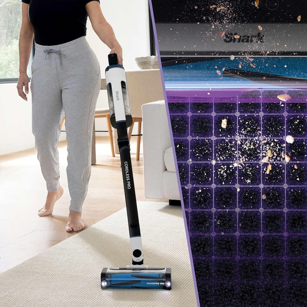 Shark UZ565H Pro Cordless Vacuum w/ Clean Sense IQ & MultiFLEX Technology, PowerFins Plus Brushroll, Duster Crevice Tool & Anti-Allergen Dusting Brush, Up to 40 Minute Runtime - Image 6
