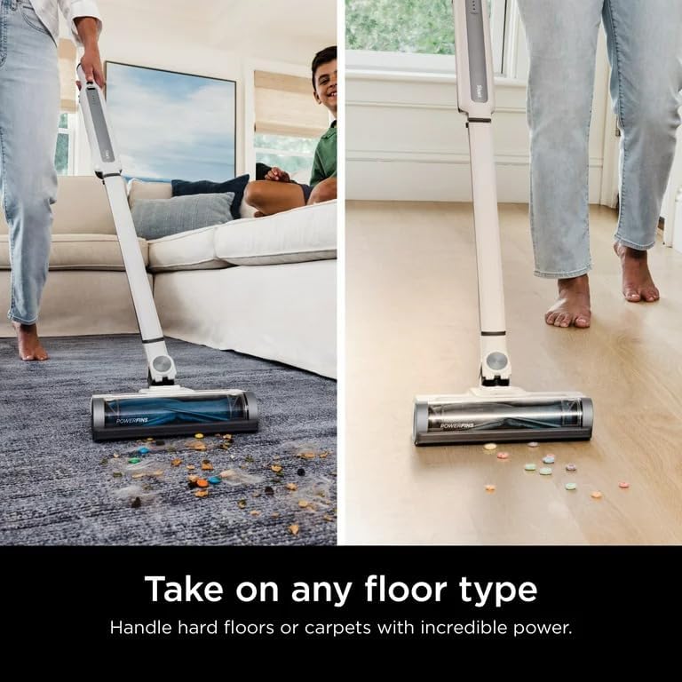 Shark WS640AE WANDVAC System, Ultra-Light Powerful Cordless Stick Vacuum with HEPA Self-Empty Base, Anti-Allergen Complete Seal, Self-Cleaning Brushroll & Duster Crevice Tool, White/Blue - Image 6