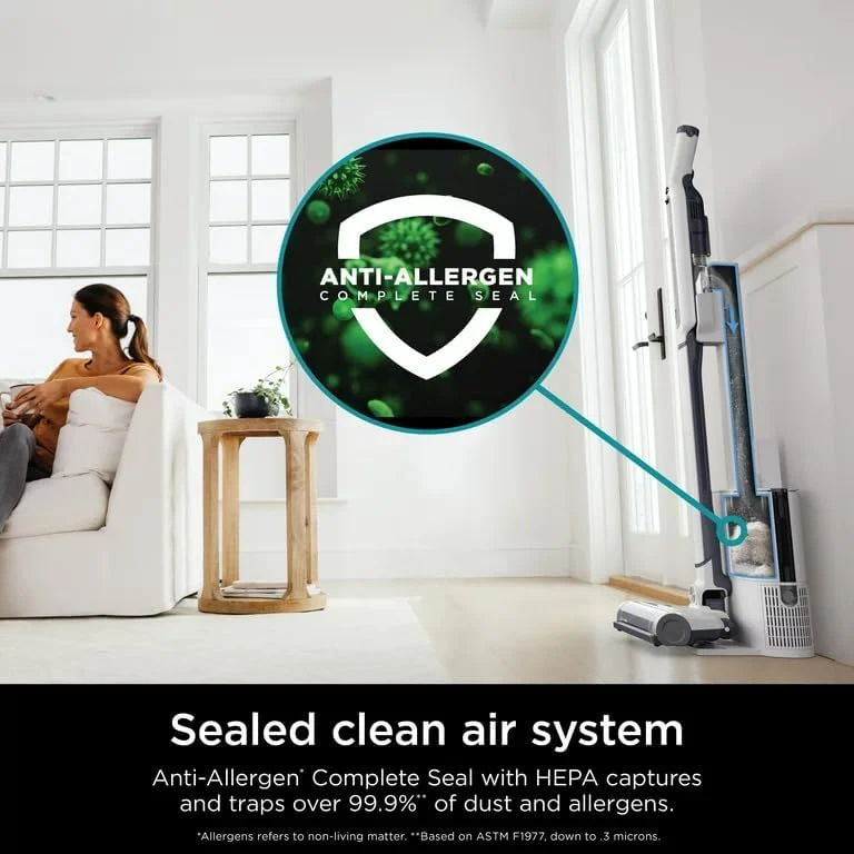 Shark WS640AE WANDVAC System, Ultra-Light Powerful Cordless Stick Vacuum with HEPA Self-Empty Base, Anti-Allergen Complete Seal, Self-Cleaning Brushroll & Duster Crevice Tool, White/Blue - Image 7