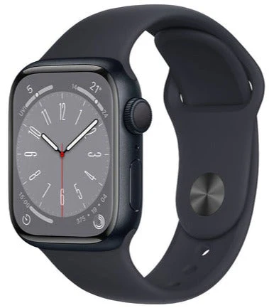 Apple Watch Series 8 (GPS) 41mm Midnight Aluminum Case with Midnight Sport Band - Size:M/S - (MNU73LL/A)