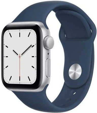 Apple Watch SE 2021 MKQ43 GPS 44mm Silver Aluminium Abyss Blue Sport Band - Image 2