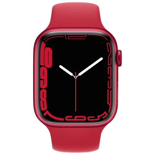 Apple Watch Series 7 (GPS) 45mm RED Aluminum Case with RED Sport Band ( MKN93LL ) - Image 2