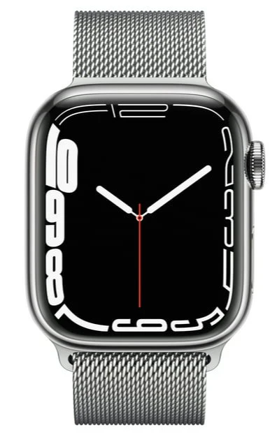 Apple Watch Series 7 (GPS + CELLULAR) 41mm Silver Stainless Steel - Silver Milanese Loop (MKHF3LL/A) - Image 2