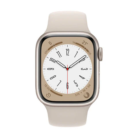 Apple Watch Series 8 41mm (GPS+CELLULAR) Starlight Aluminium Case with Starlight Sport Band- Size:M/S -  (MNV03LL/A) - Image 2