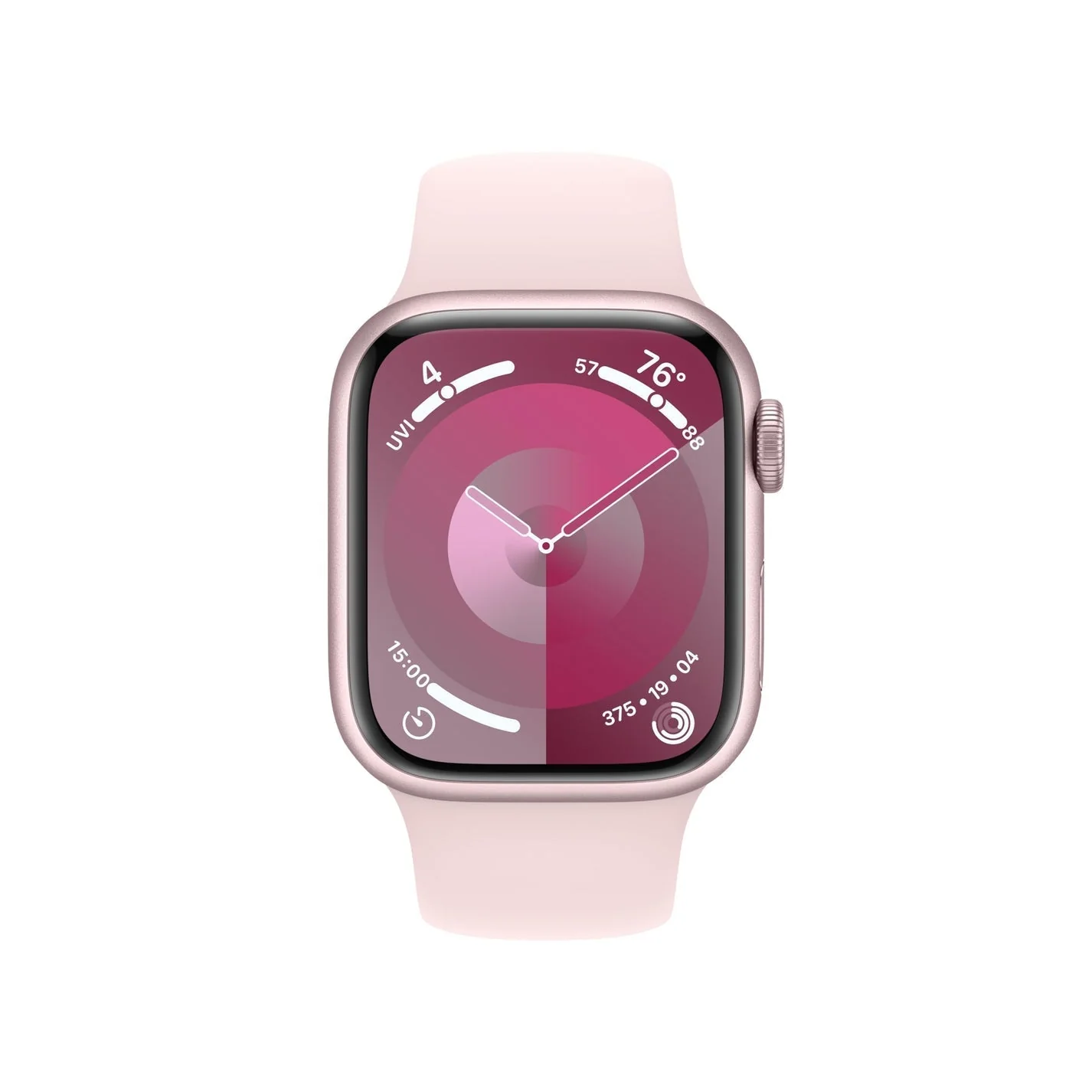 Apple Watch Series 9 (GPS) 45mm Pink Aluminum Case with Light Pink Sport Band -S/M (MR9G3LL/A) - Image 2