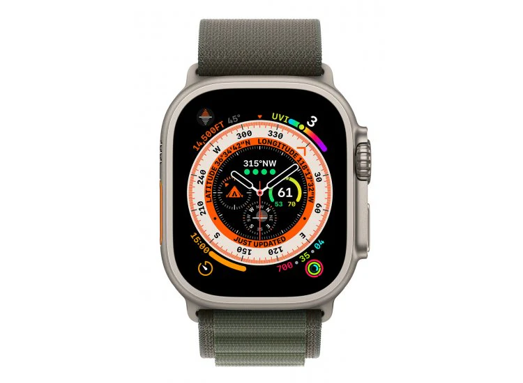 Apple Watch Ultra 49mm (GPS+CELLULAR) Titanium Case with Green Alpine Loop (MQEX3LL/A) - Image 3
