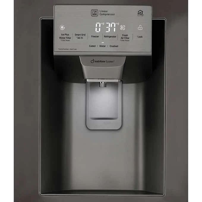 LG 36 in. Black Stainless-steel 27.9 cu. ft. French Door Refrigerator with Slim SpacePlus Ice System (LFXS28968D) - Image 4