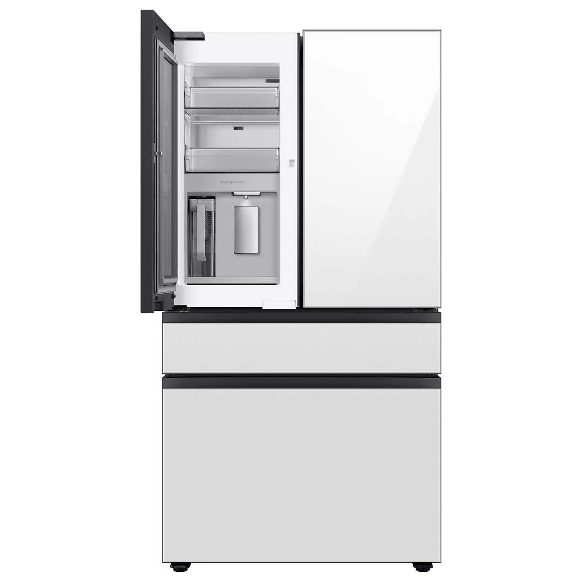 Samsung 23 cu. ft. Bespoke 4-Door French Door Refrigerator with Beverage Center // White Glass (RF23BB860012) - Image 3