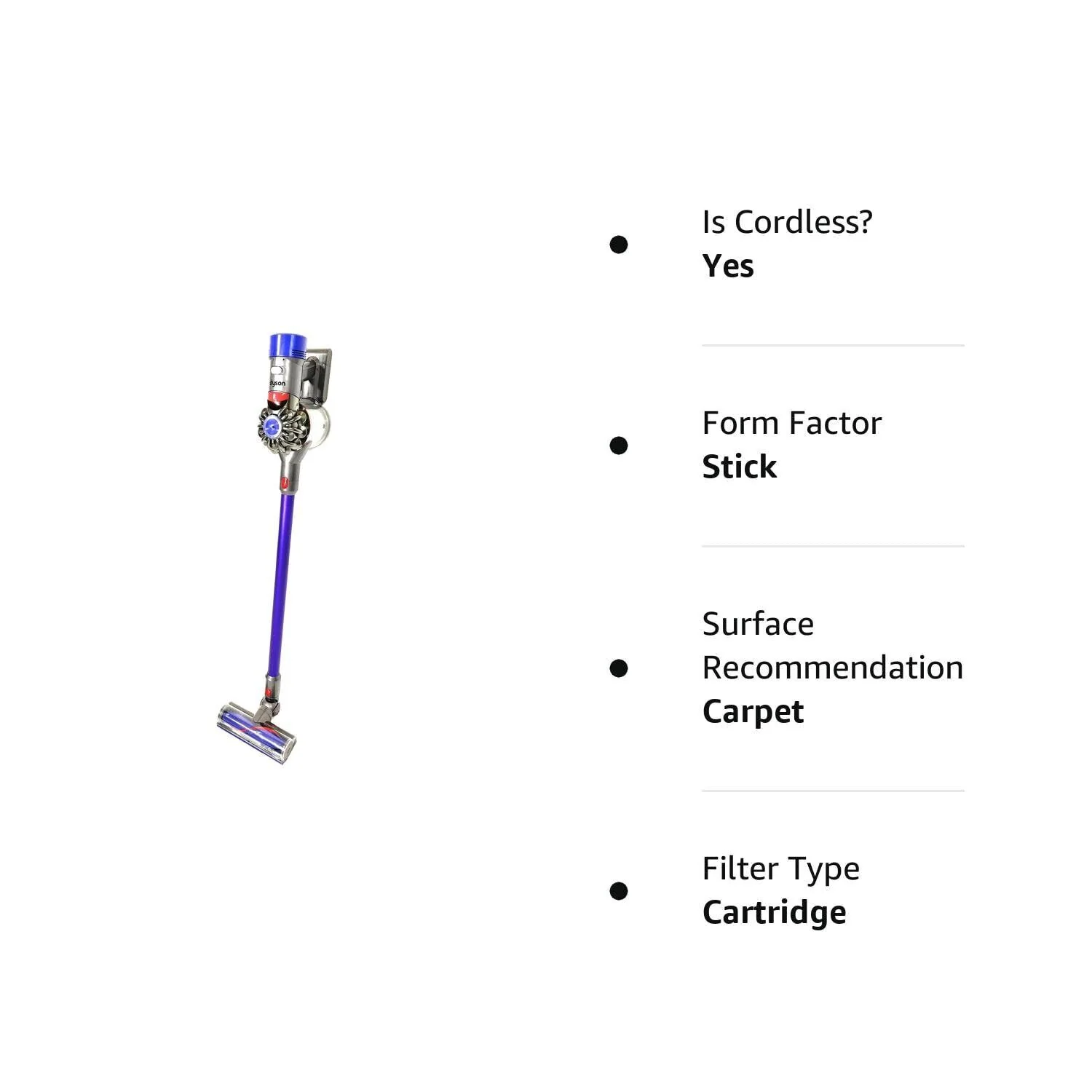 Dyson V8 Animal+ Cordfree Rechargeable Stick Vacuum V8 Purple - Image 5