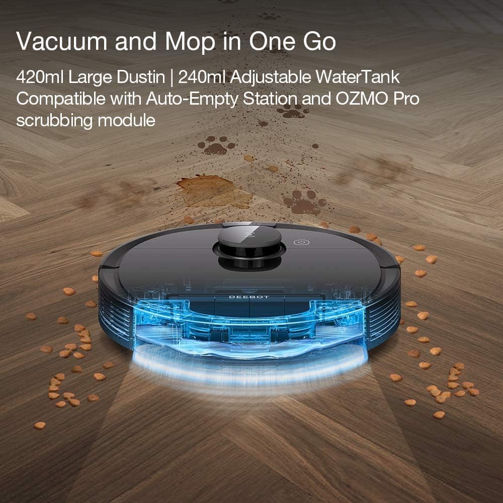 ECOVACS R-OZT8PLUS Robotic DEEBOT T8+ Vacuum & Mop Robot with Advanced Laser Mapping and 3D Obstacle Detection & Avoidance, Grey - Image 6