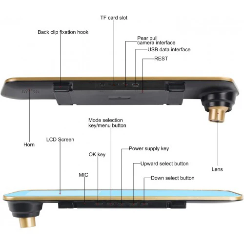 Full HD 1080p Dashcam with 4.3" TFT Screen, Rear Camera, & 120 Degrees Wide Angle View - Image 2