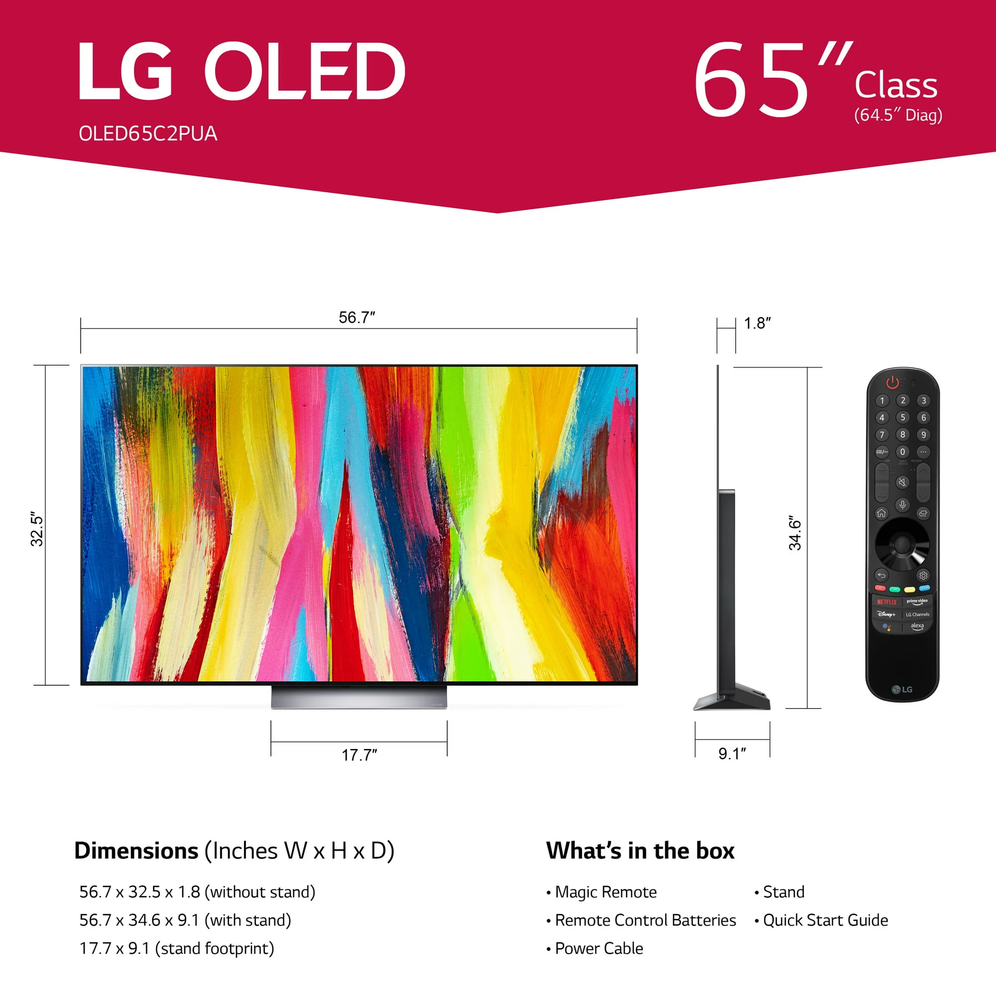 LG 83" Class 4K UHD OLED Web OS Smart TV with Dolby Vision C2 Series (OLED83C2PUA) - Image 2