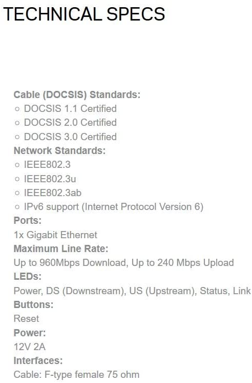 Linksys CM3024 High Speed DOCSIS 3.0 24x8 Cable Modem, Certified for Comcast/Xfinity, Time Warner, Cox & Charter (Modem Only, No WiFi Functionality) - Image 2