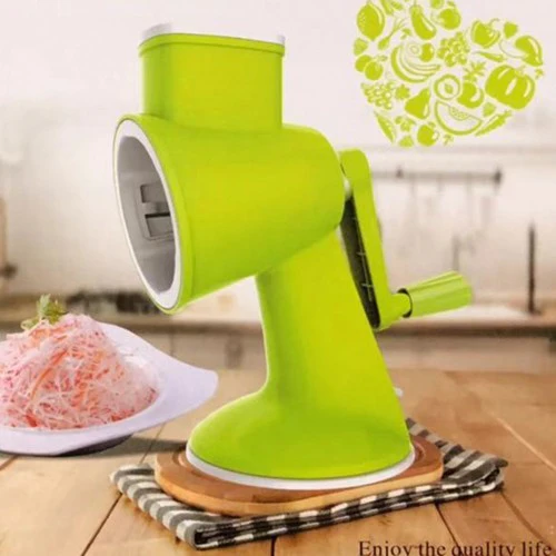 Multi-Function Hand Crank Vegetable Cutter Chopper Slicer for Vegetable Salad Meat Garlic Fruit-Green Color - Image 3