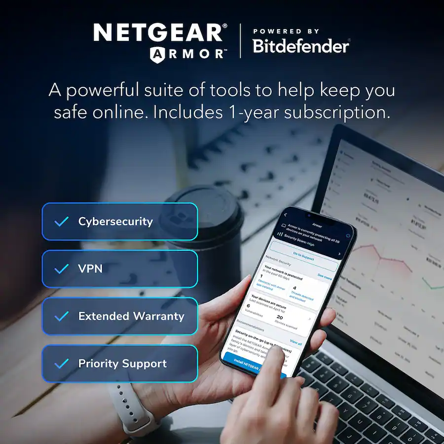 NETGEAR - Nighthawk AX3000 Dual-Band Mesh Wi-Fi System (3-pack) - Black - Image 8