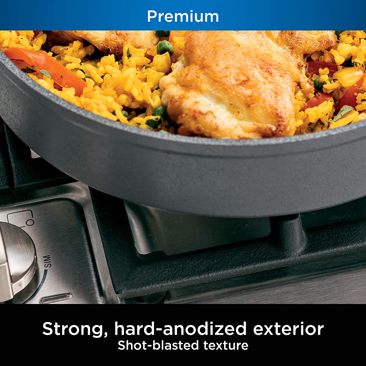 Ninja C39600 Foodi NeverStick Premium Hard-Anodized 13-Piece Cookware Set, Guaranteed to Never Stick, Nonstick, Durable, Oven Safe to 500??F, Grey - Image 8