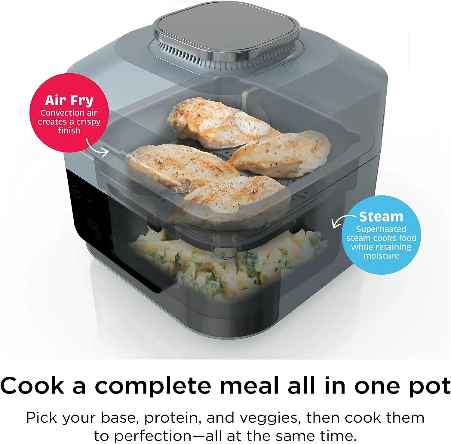 Ninja Speedi Rapid Cooker & Air Fryer, 6-Qt Capacity, 10-in-1 Functions to Steam (SF300) - Image 7