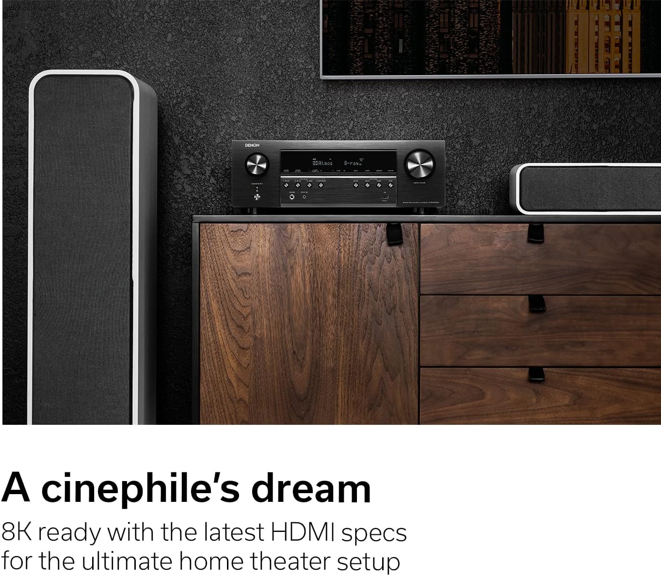 Denon AVR-S760H 7.2 Ch AVR - 75 W/Ch, Advanced 8K Upscaling, Dolby Atmos Height Virtualization, DTS Virtual:X & More, Wireless Streaming, Built-in HEOS, Amazon Alexa Voice Control - Image 3