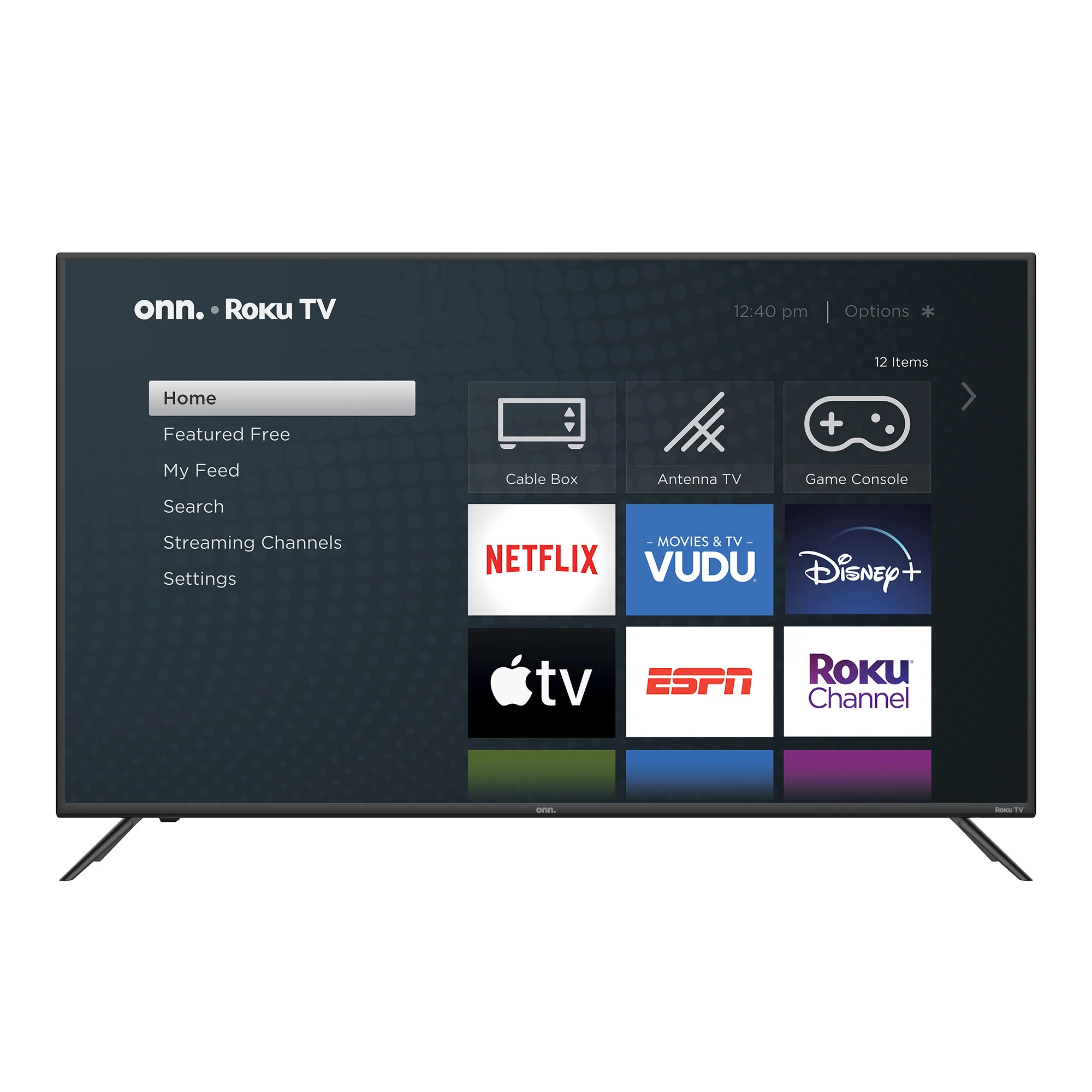 Onn. 55 inch Class 4K UHD HDR Roku Smart LED TV (100012586)