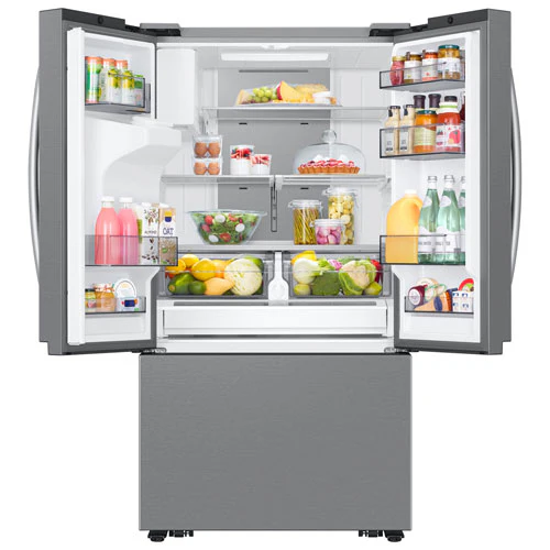 Samsung 36" 25.5 Cu. Ft. French Door SpaceMax Counter Depth Refrigerator w/ Water & Ice Dispenser (RF27CG5400SR) - Stainless - Image 5