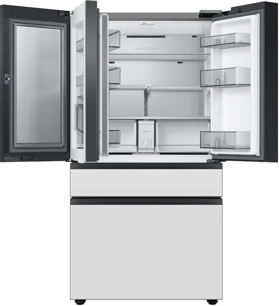 Samsung - BESPOKE 23 cu. ft. 4-Door French Door Counter Depth Smart Refrigerator with Beverage Center (RF23BB860012) - White Glass - Image 14