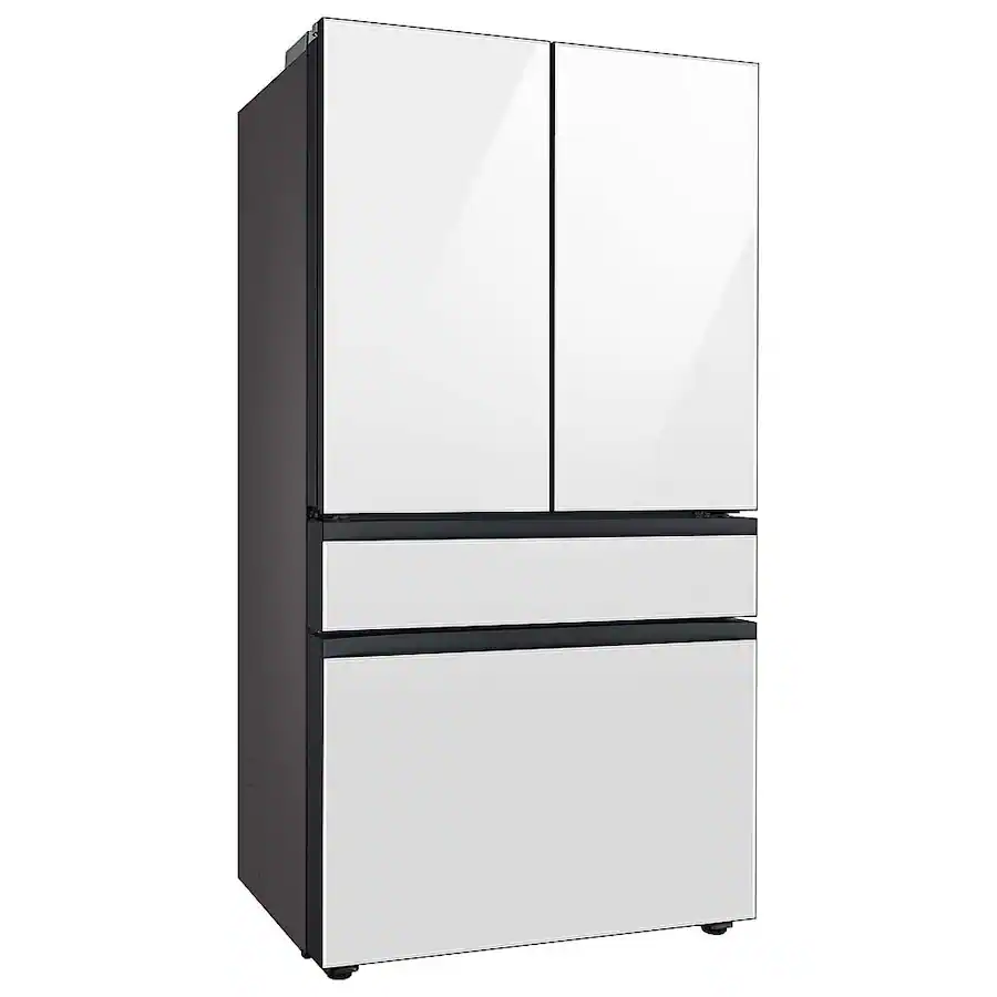 Samsung - BESPOKE 23 cu. ft. 4-Door French Door Counter Depth Smart Refrigerator with Beverage Center (RF23BB860012) - White Glass - Image 2