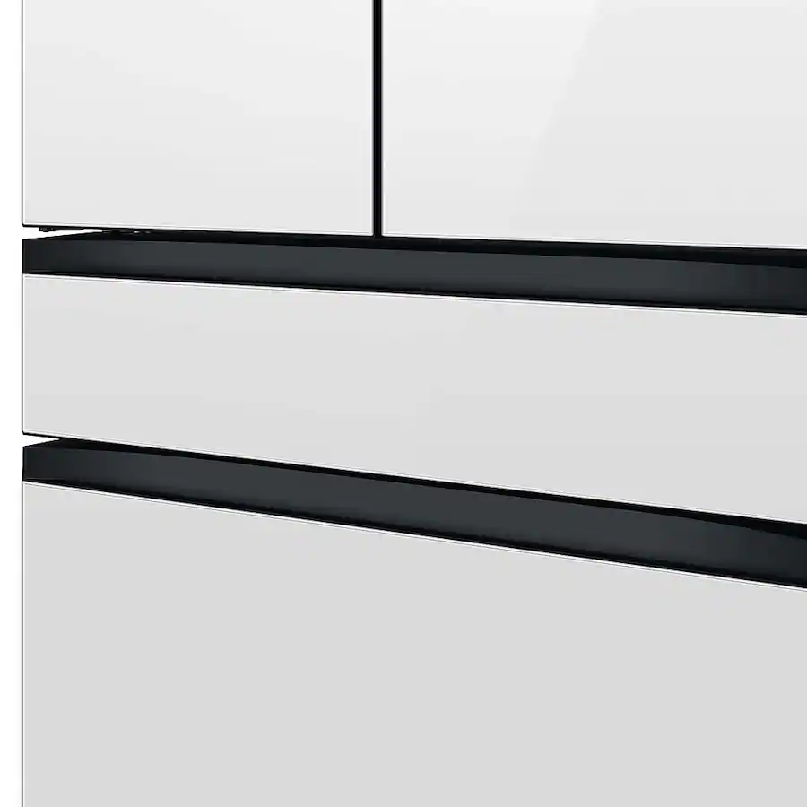 Samsung - BESPOKE 23 cu. ft. 4-Door French Door Counter Depth Smart Refrigerator with Beverage Center (RF23BB860012) - White Glass - Image 3