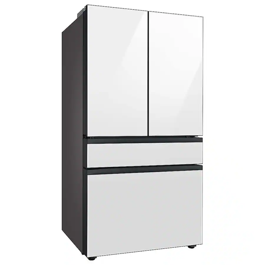 Samsung - BESPOKE 29 cu. ft. 4-Door French Door Smart Refrigerator with Beverage Center (RF29BB860012) - White Glass - Image 2