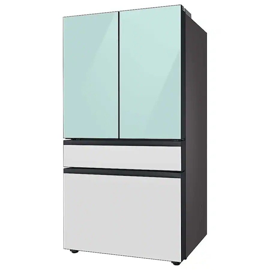 Samsung - BESPOKE 29 cu. ft 4-Door French Door Smart Refrigerator with Beverage Center (RF29BB86004M) - Morning Blue Glass - Image 10