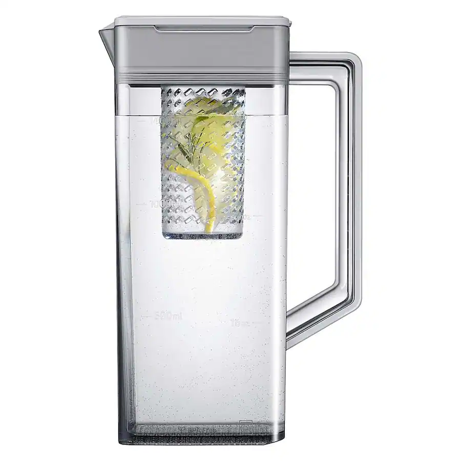 Samsung - BESPOKE 29 cu. ft 4-Door French Door Smart Refrigerator with Beverage Center (RF29BB86004M) - Morning Blue Glass - Image 11