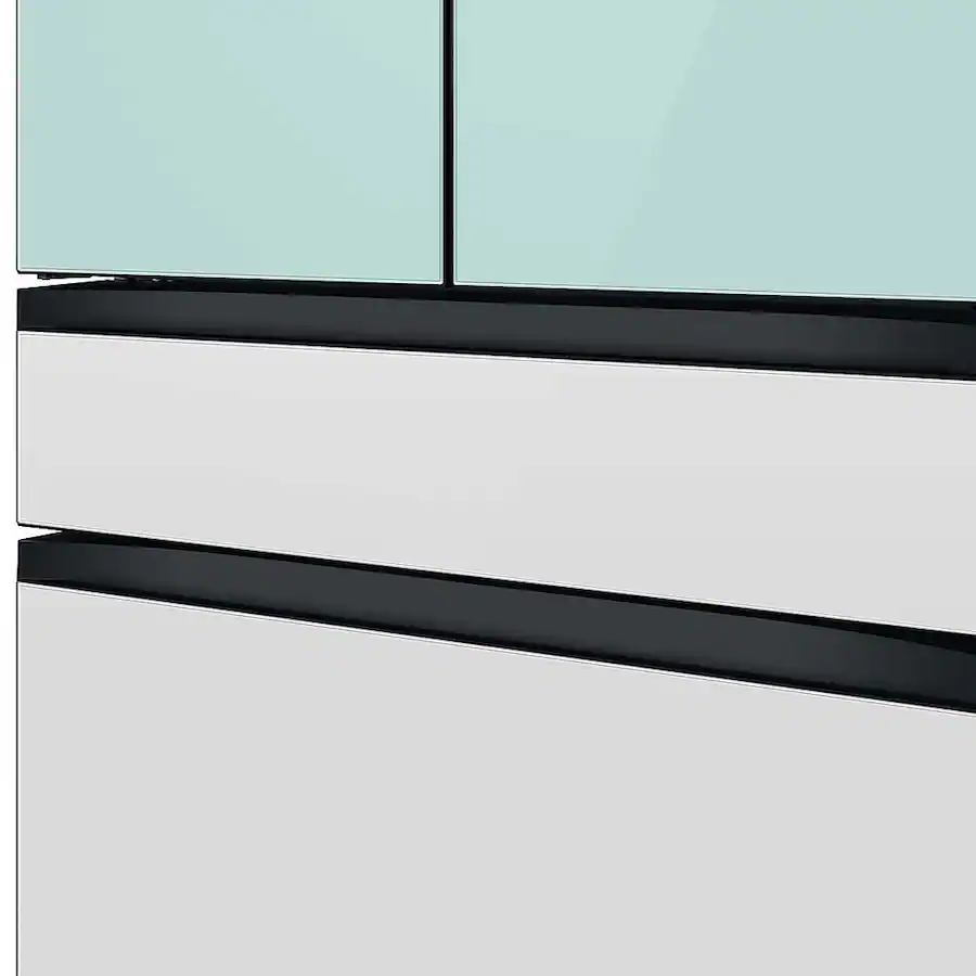 Samsung - BESPOKE 29 cu. ft 4-Door French Door Smart Refrigerator with Beverage Center (RF29BB86004M) - Morning Blue Glass - Image 8