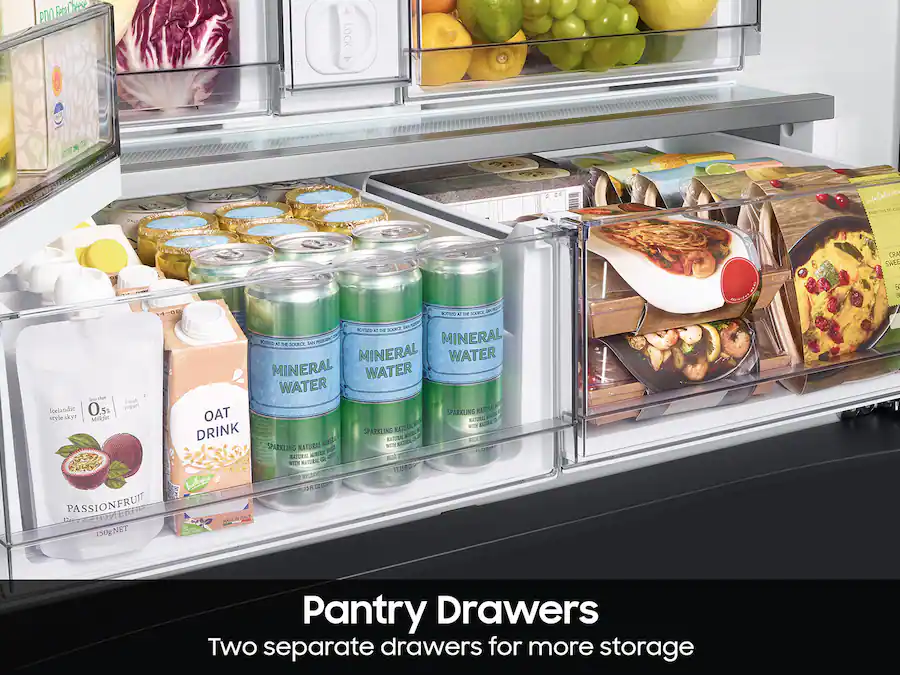 Samsung - BESPOKE 30 cu. ft. 3-Door French Door Smart Refrigerator with Beverage Center (RF30BB660012) - White Glass - Image 13