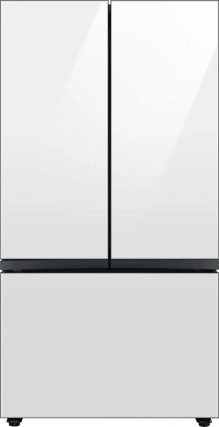 Samsung - BESPOKE 30 cu. ft. 3-Door French Door Smart Refrigerator with Beverage Center (RF30BB660012) - White Glass - Image 2