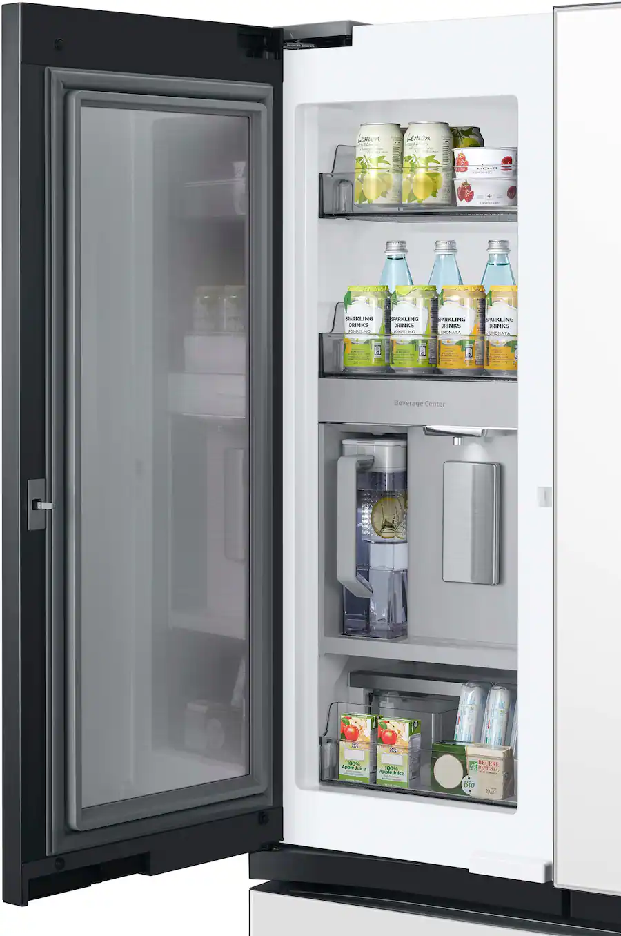 Samsung - BESPOKE 30 cu. ft. 3-Door French Door Smart Refrigerator with Beverage Center (RF30BB660012) - White Glass - Image 9