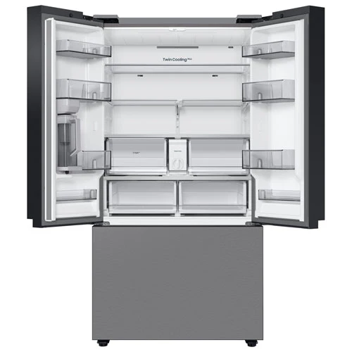 Samsung BESPOKE 36" 23.9 Cu. Ft. Counter Depth 3-Door French Door Refrigerator (RF24BB6200QL) - Stainless Steel - Image 2