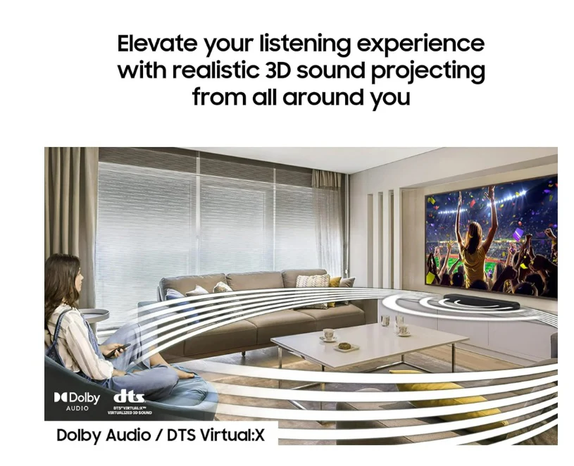 SAMSUNG HW-B57C B-Series 4.1ch Soundbar w/Dolby Audio/DTS Virtual X, Game Mode, Wireless Bluetooth TV Connection, Rear Speaker Kit & Subwoofer Included - Image 3