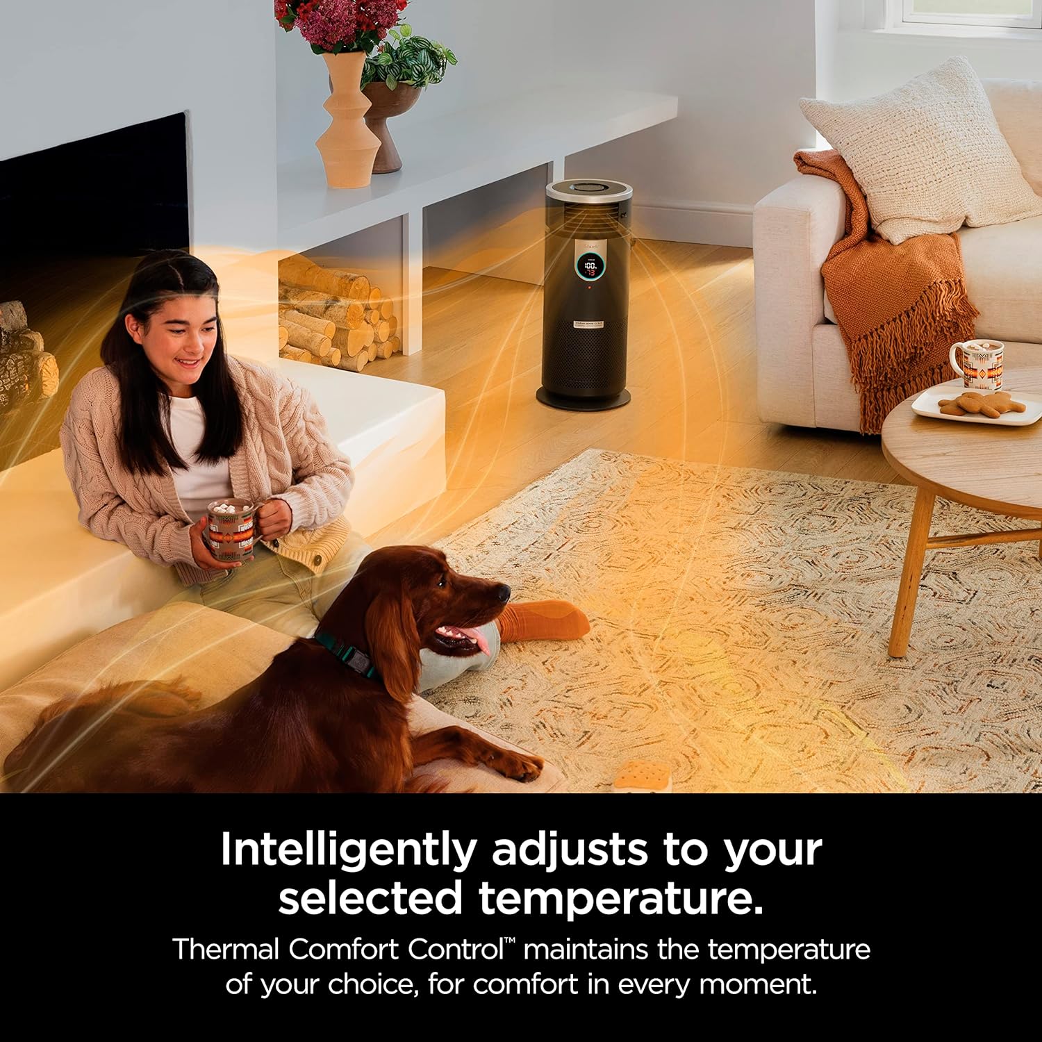 Shark HC452 3-in-1 Air Purifier, Heater & Fan with NanoSeal HEPA, Cleansense IQ, Odor Lock, for 500 Sq. Ft, Captures 99.98% of Particles, Dust, Allergens & Smoke, 0.1–0.2 Microns, Grey - Image 2
