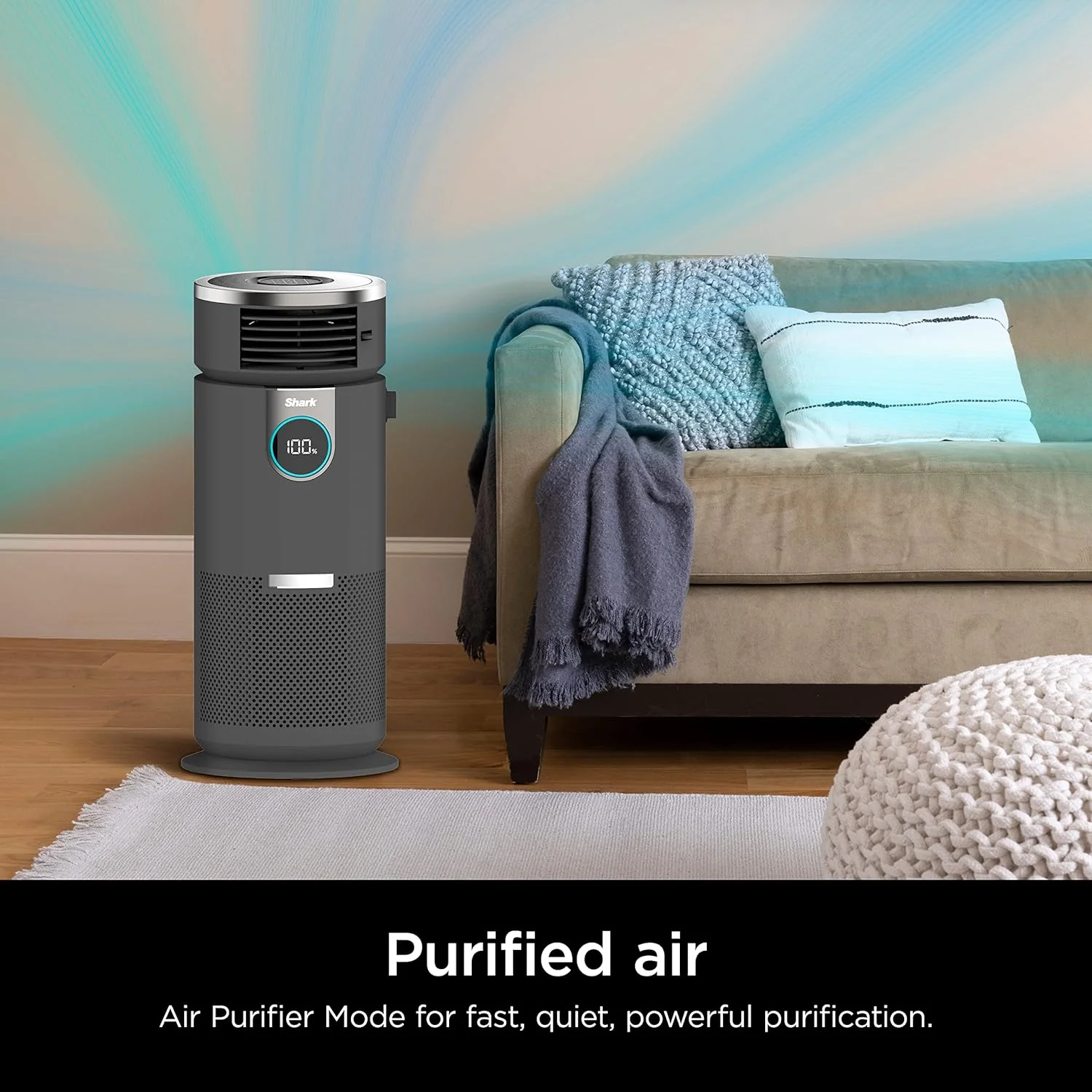 Shark HC452 3-in-1 Air Purifier, Heater & Fan with NanoSeal HEPA, Cleansense IQ, Odor Lock, for 500 Sq. Ft, Captures 99.98% of Particles, Dust, Allergens & Smoke, 0.1–0.2 Microns, Grey - Image 8