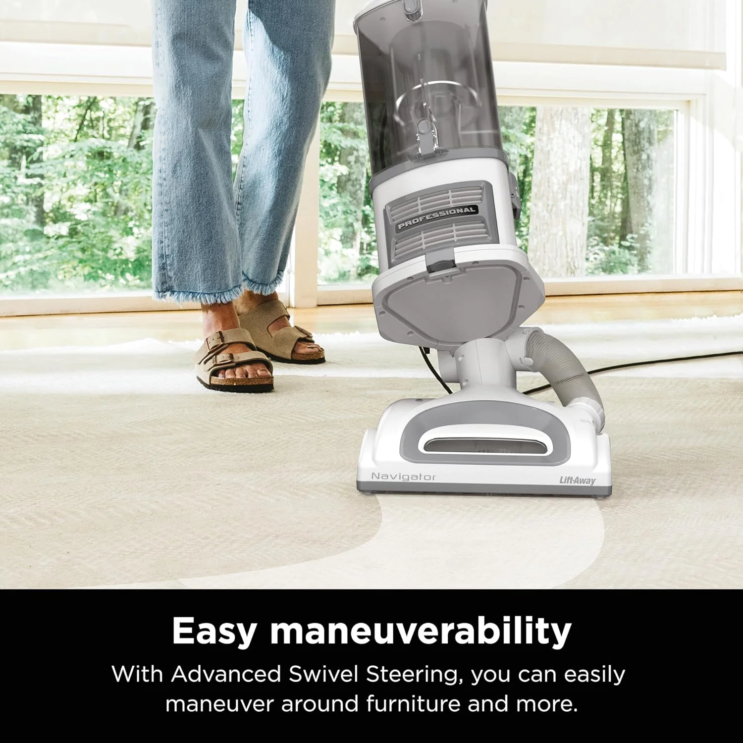 Shark NV356E Navigator Lift-Away Professional Upright Vacuum with Swivel Steering, HEPA Filter, XL Dust Cup, Pet Power, Dusting Brush, and Crevice Tool, Perfect for Pet Hair - Image 2