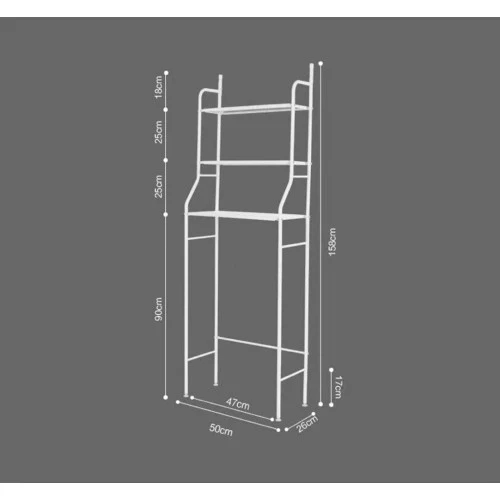 Three Shelf Over Toilet Bathroom Rack Holder for Bath Essentials, Plants - Image 4