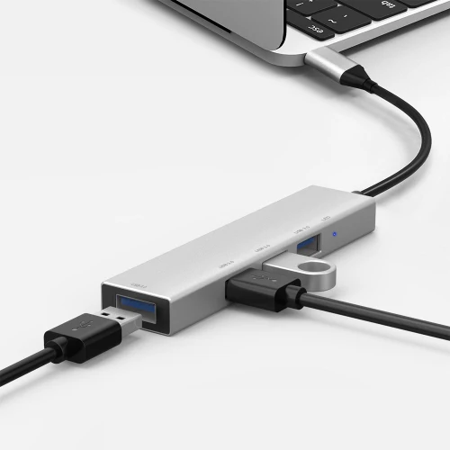 USB-C Type C to USB 3.0 4 Port Hub Adapter USB-C Aluminum Slim Thunderbolt USB - Image 5